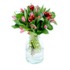 Boeket tulpen love roze rood