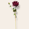 Bonrosa exclusive flowers zijden dahlia kunstbloem in dieprode kleur met knop en flexibele steel voor interieurdecoratie