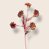 Bonrosa exclusive flowers decoratieve rode kunstbloemtak met vijf iriserende bloemen voor een luxueus interieur