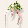 Bonrosa exclusive flowers roze kunstmatige wisteria tak met realistische groene bladeren en hangende bloemtrossen