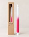 Led kaars donker roze/wit