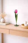 Metalen Tulp Fuchsia Roze (±34 cm)