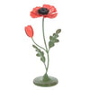 Metalen papaver bloem rood