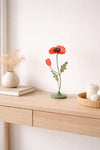 Metalen papaver bloem rood