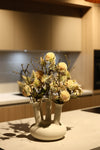 Toetervaas offwhite met Zijden Bloemen – creme groen