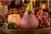 Amaryllis bol roze wax glitter