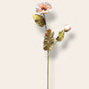 Bonrosa exclusive flowers decoratieve kunstbloem tak in poederroze met realistische verweerde groene bladeren