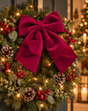 Kerststrik Donkergroen en Bordeaux rood