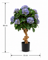 Hortensia deluxe kunstplant op stam 90cm - blauw