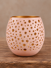 Metalen windlicht roze, creme of taupe