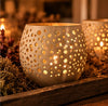 Metalen windlicht roze, creme of taupe